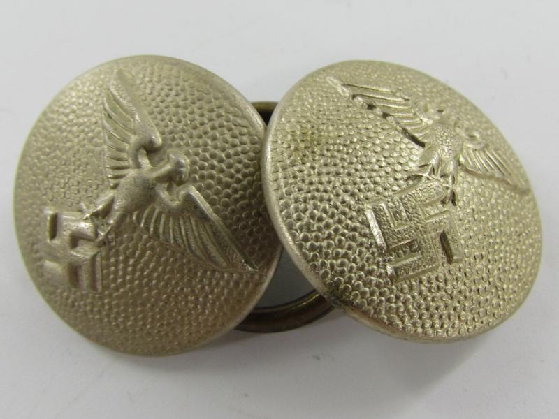 2 x Original German NSDAP (Nazi Party) Political Uniform Buttons
