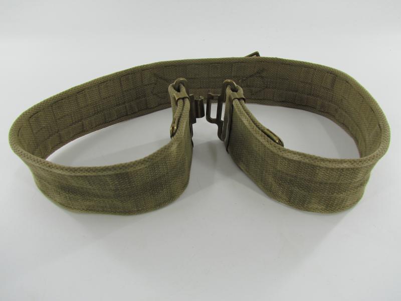 British WWII  ( Blancoed ) Webbing Combat Belt