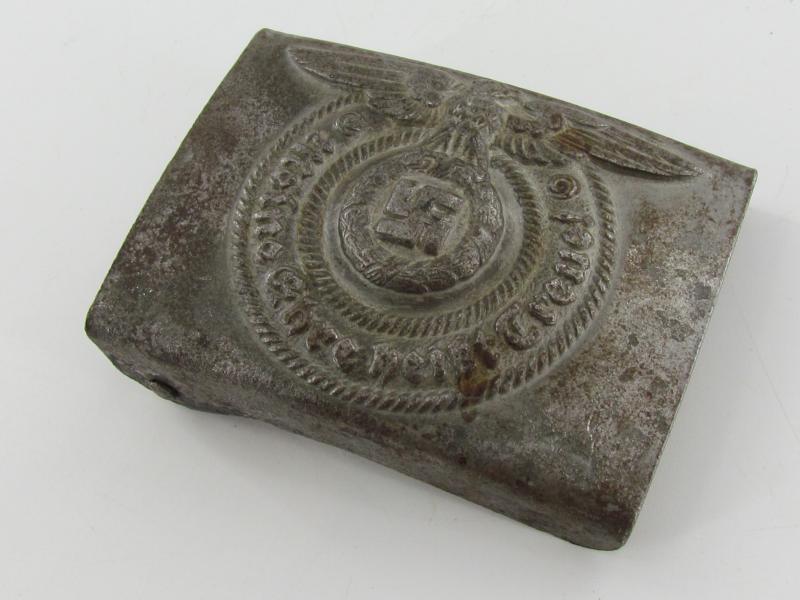 Unmarked Steel Waffen-SS buckle by Overhoff