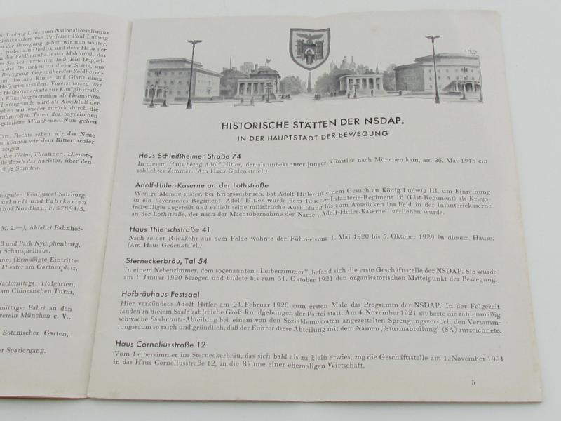 Historic Nazi tourist guide of München ( Munich )