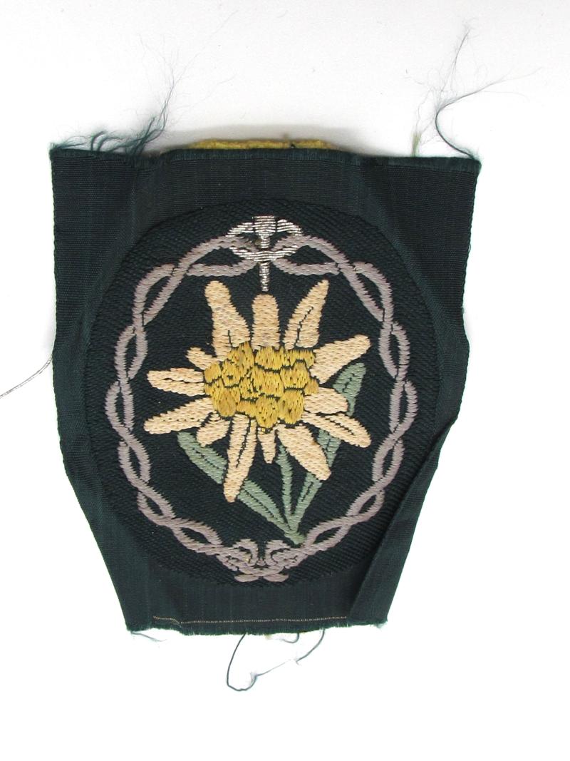 Wehrmacht Gebirgsjäger Edelweiss ‘BeVo’ sleeve badge