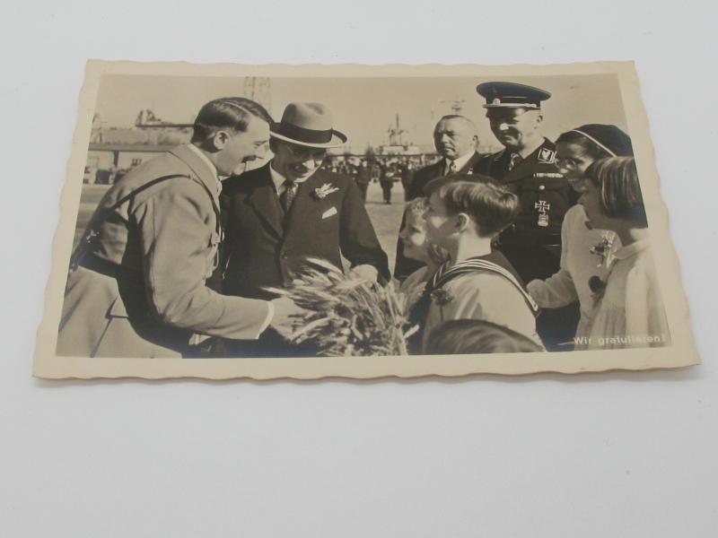 Postcard :  Adolf with entourage
