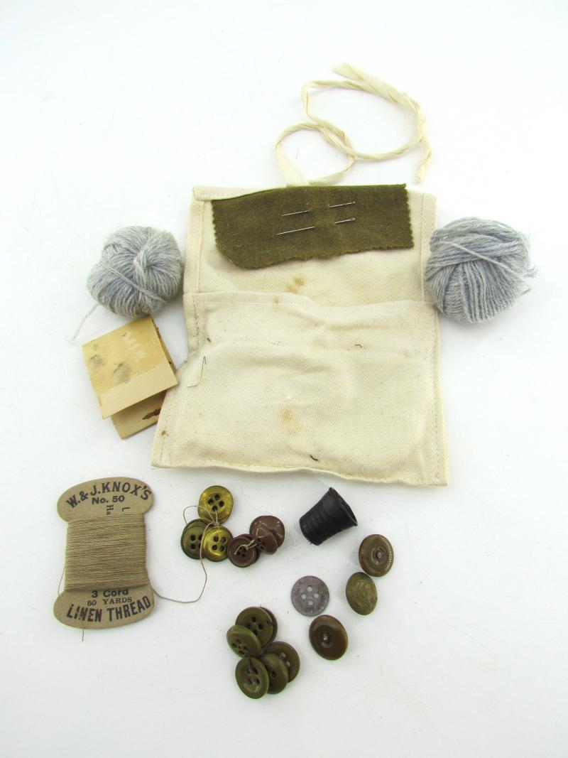 British WWII Housewife Sewing Kit & Contents