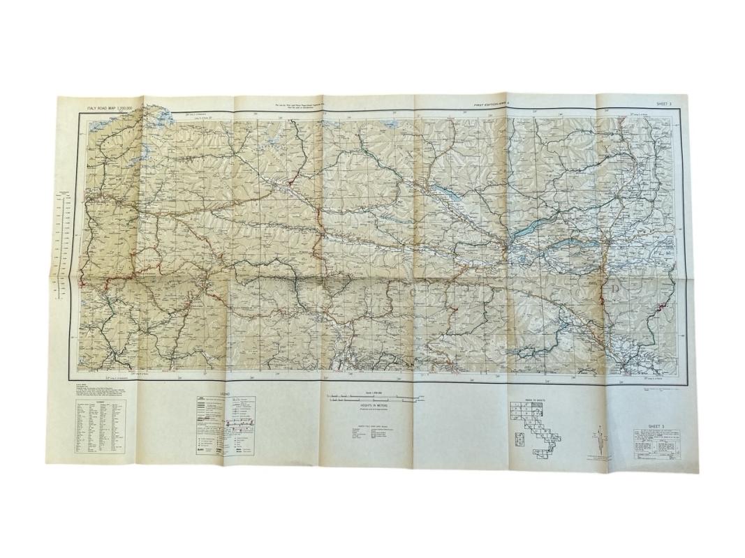 US WWII Road Map for the Italian Campaign ( Sheet nr 3 )