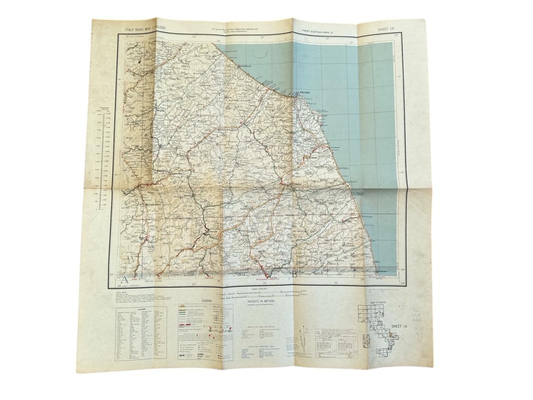 US WWII Road Map for the Italian Campaign ( Sheet nr 14 )