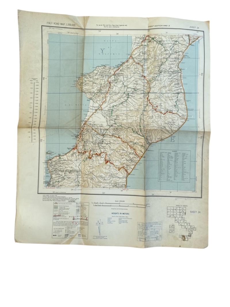 US WWII Road Map for the Italian Campaign ( Sheet nr 24 )