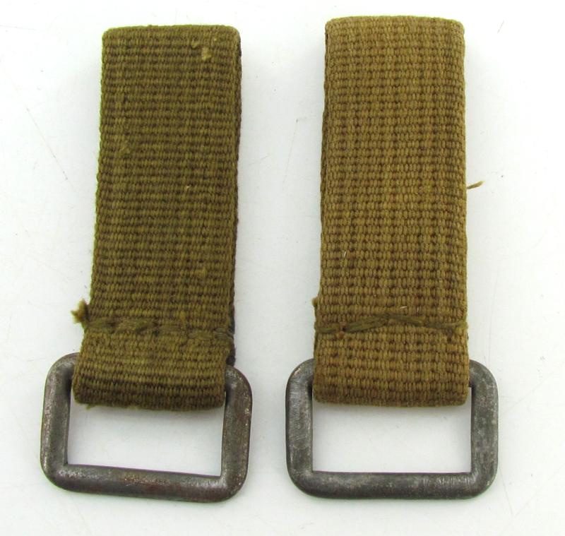 2 x Wehrmacht tropical ‘Afrikakorps’ D-ring in webbing