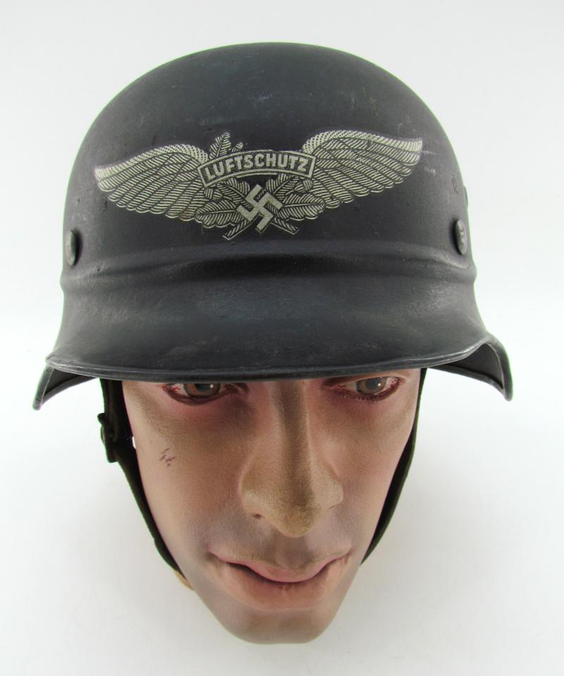 M40 ‘beaded’ Luftschutz steel helmet hkp64