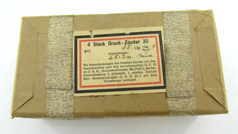 Original WWII German Druck-Zünder 35 (DZ 35) — set of 4 in the original carton.
