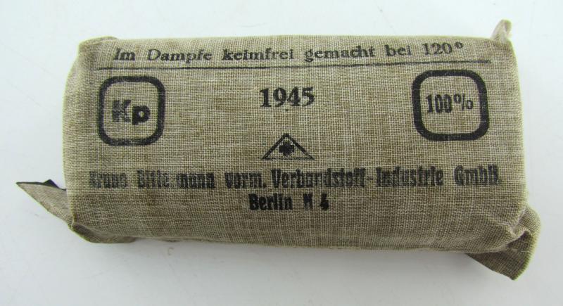 Original German WWII First Aid Bandage – Verbandpäckchen 1945 (Berlin)