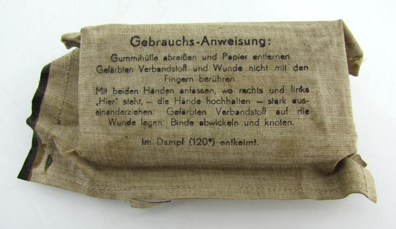 Original German WWII First Aid Bandage – Verbandpäckchen 1945