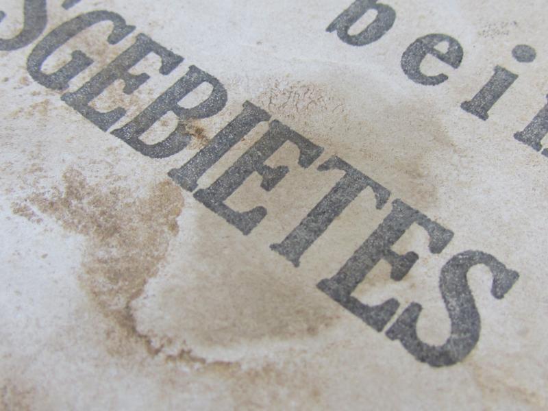 Original WWII German SS “SICHERGESTELLT” Notice – South Russia Command