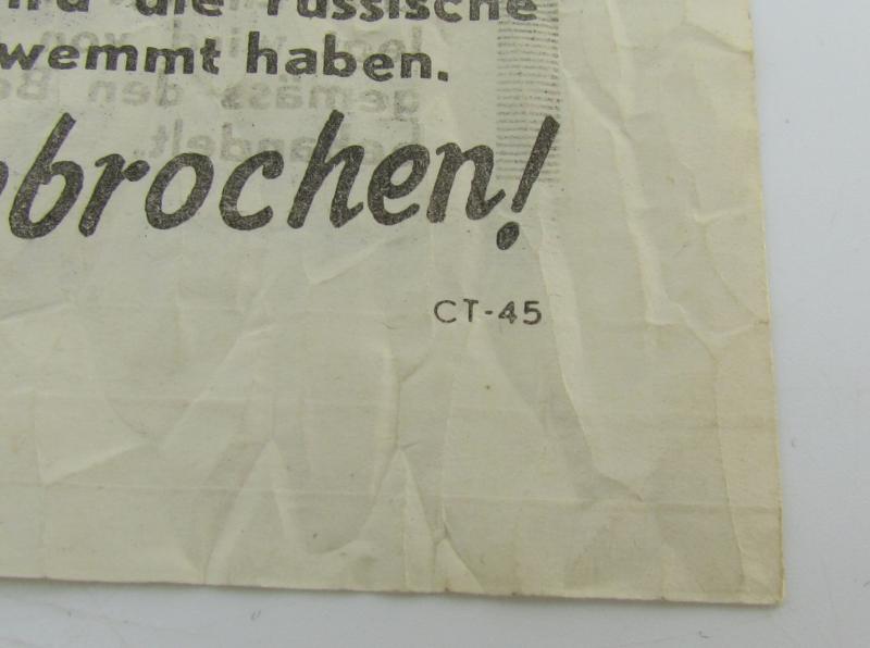 Allied Propaganda Leaflet “Die Russen sind da!” (CT-45), January 1945