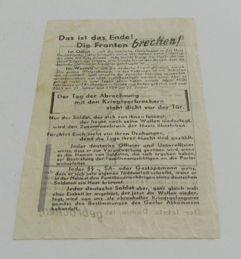 Allied Propaganda Leaflet “Die Russen sind da!” (CT-45), January 1945