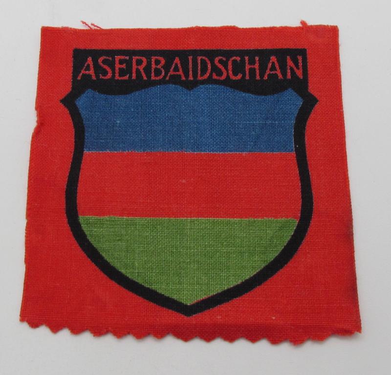 Wehrmacht ( Heer ) Printed 'Aserbaidschan' Volunteer Sleeve Shield